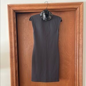 Alice and Olivia Elegant Gray Sleeveless Dress
